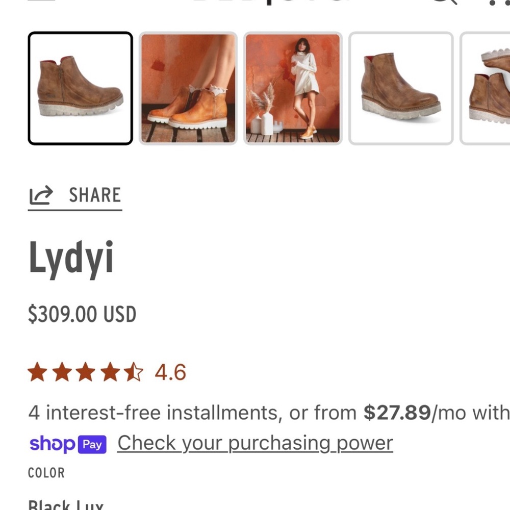 Bed Stu Lydyi Boots In Black Lux - Picture 6 of 8